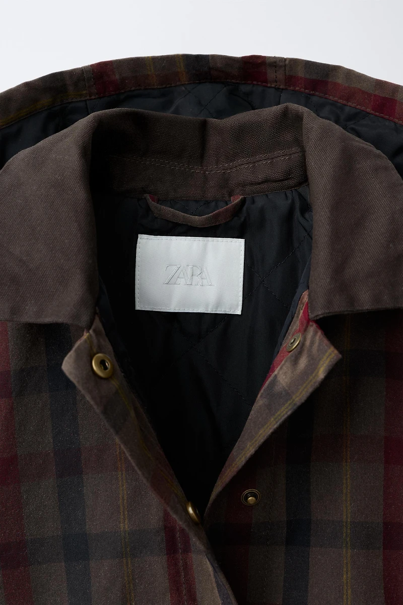 PLAID WAXED JACKET