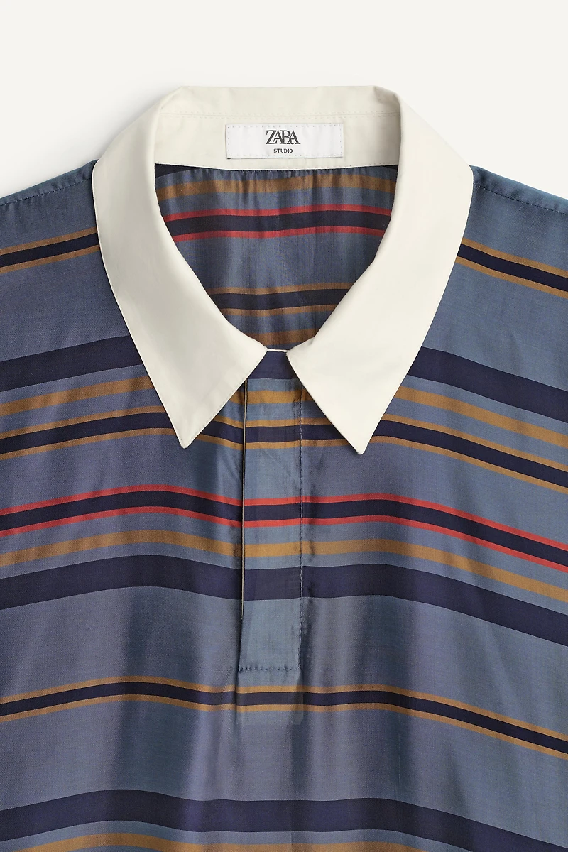 CUPRO-SILK BOXY FIT POLO SHIRT