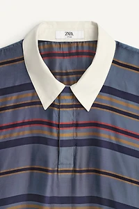 CUPRO-SILK BOXY FIT POLO SHIRT