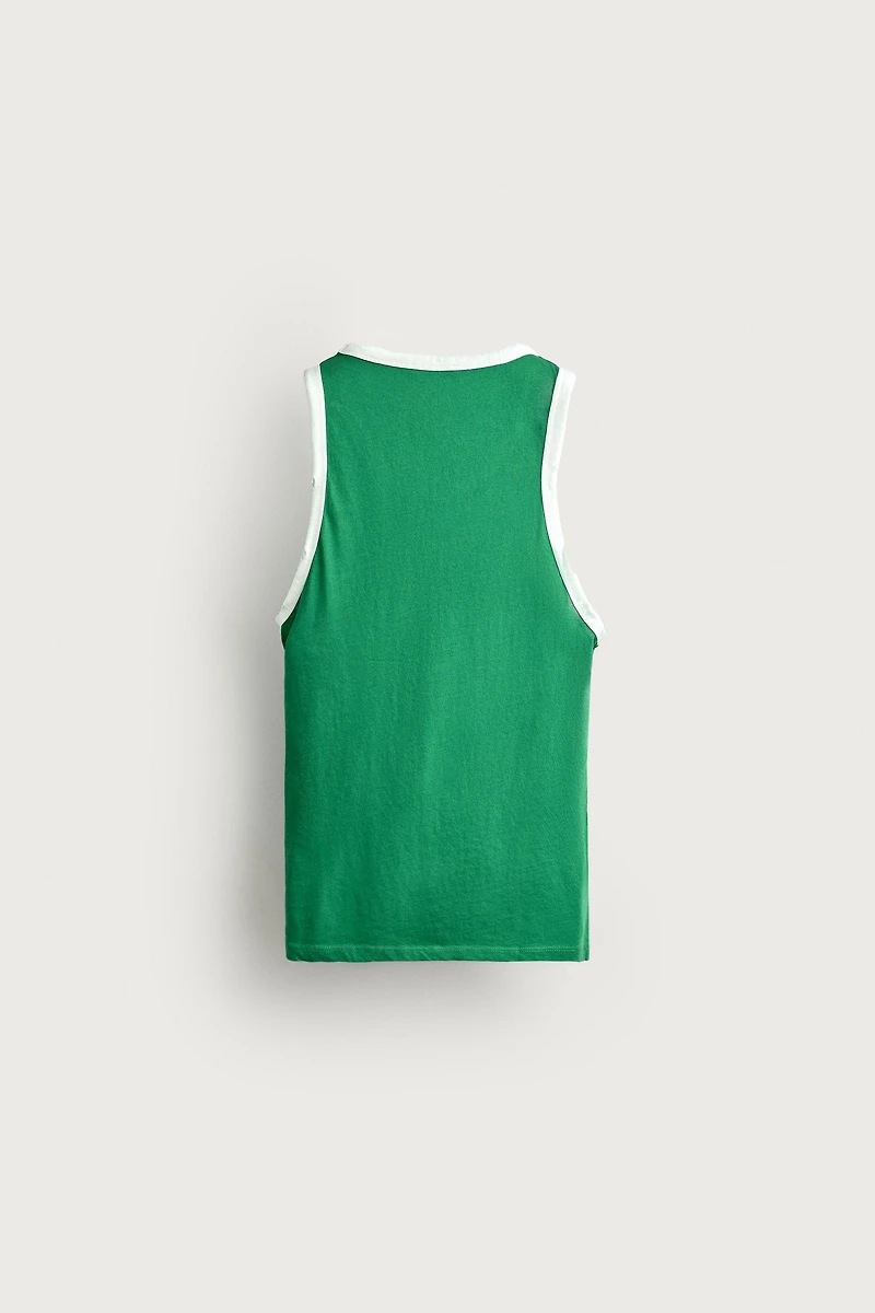 CONTRAST VINTAGE EFFECT TANK TOP