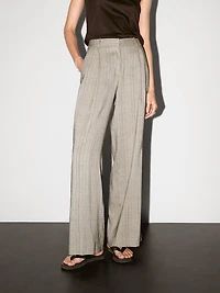 Check print suit trousers
