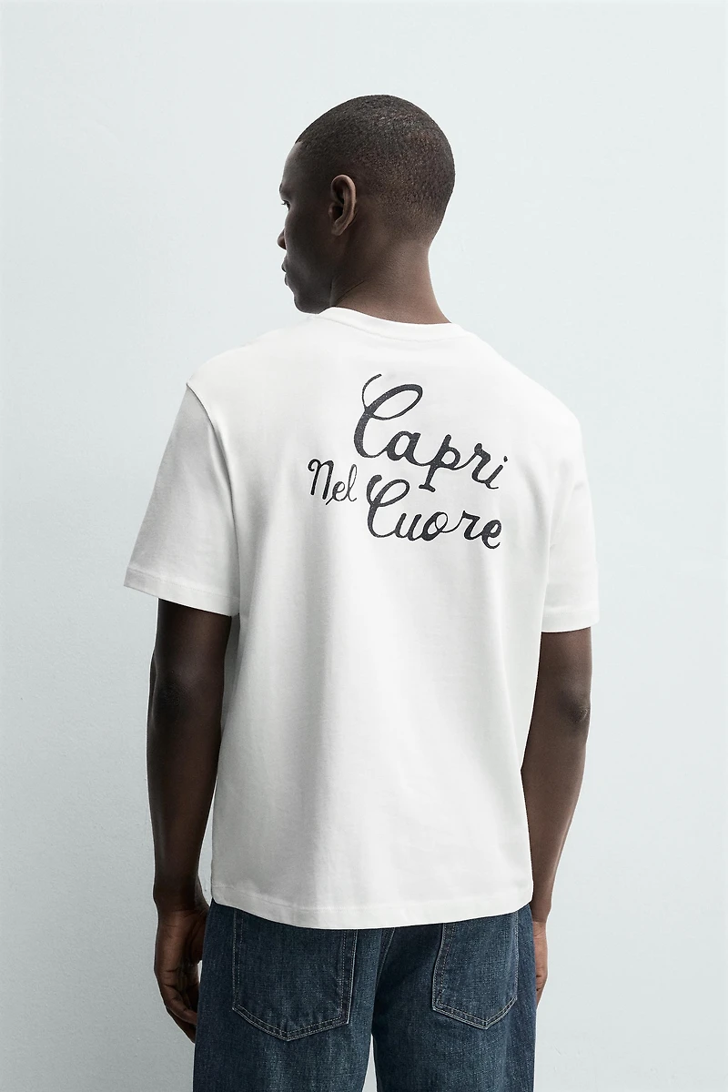 CAPRI TEXT BOXY FIT T-SHIRT