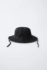 DENIM ANIMAL PRINT BUCKET HAT