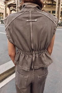 Z1975 HIGH-COLLAR DENIM VEST