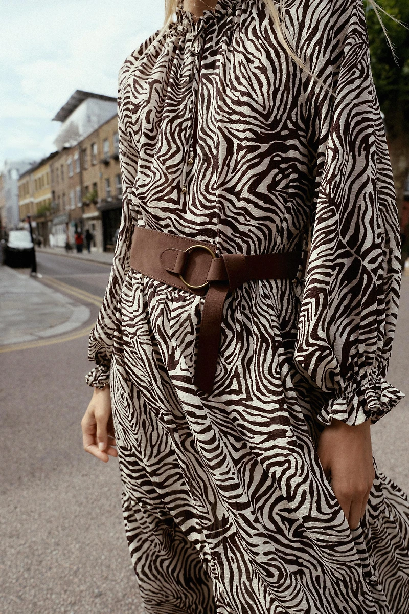 ROBE CEINTURE IMPRIMÉ ANIMAL