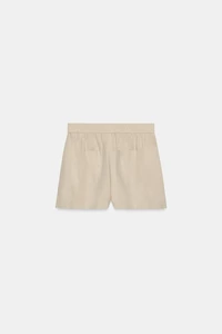 SHORT EN LIN À TAILLE ÉLASTIQUE