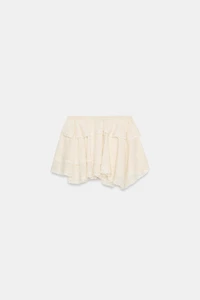 LACE RUFFLED MINI SKIRT