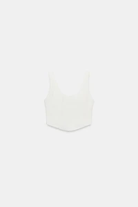 EMBROIDERED TEXTURED CORSET TOP