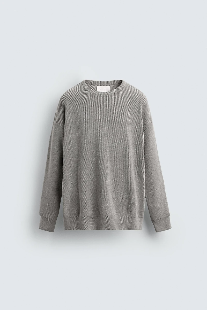 TEXTURED COTTON SWEATER