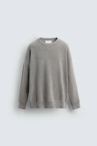 TEXTURED COTTON SWEATER