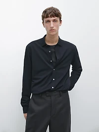 Regular fit melange shirt