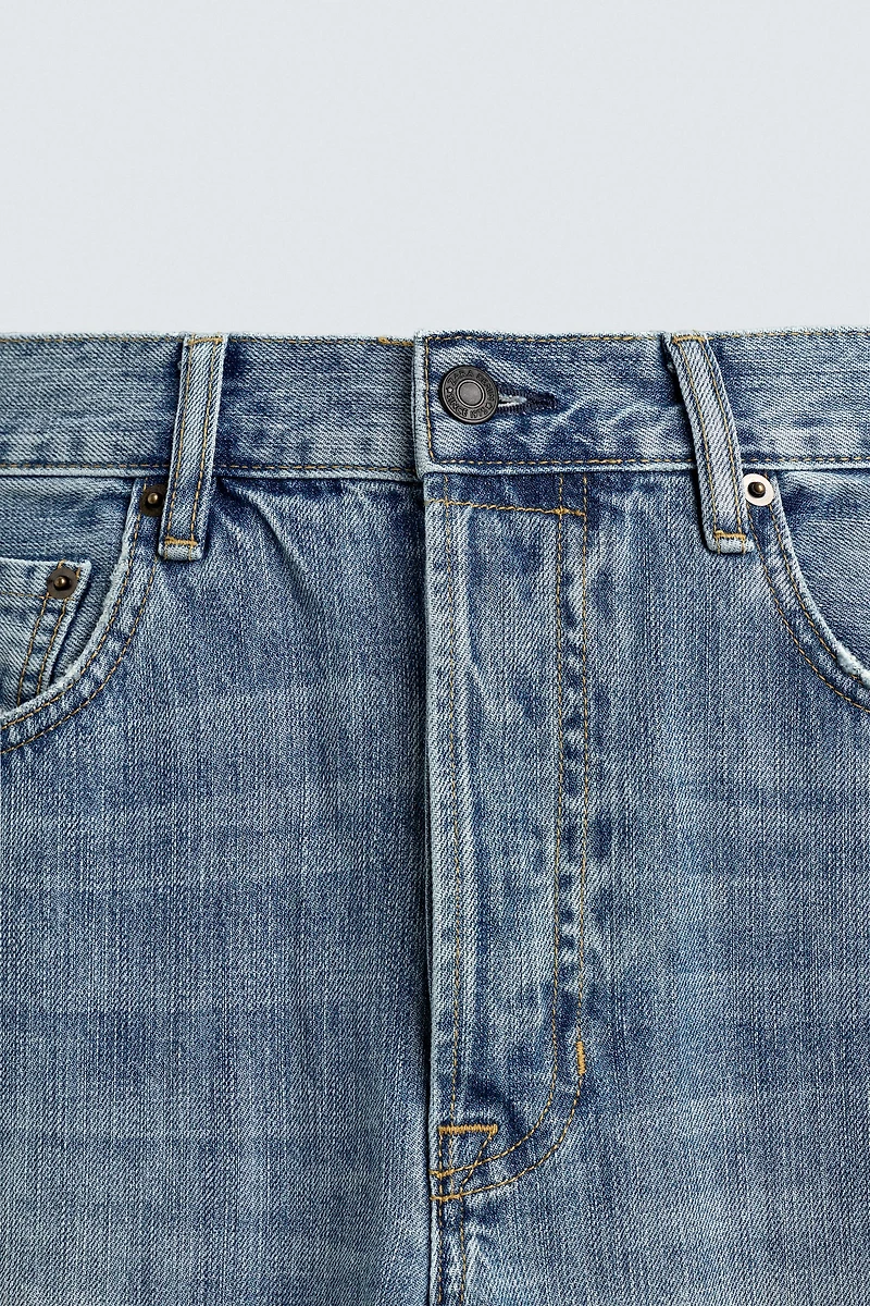 LOOSE BALLOON FIT JEANS WITH CONTRASTING BANDS