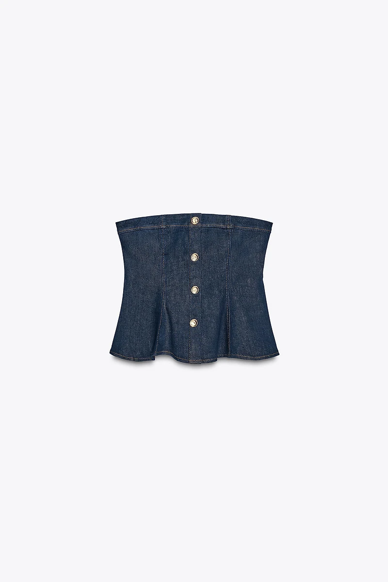 Z1975 DENIM PEPLUM TOP