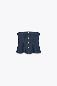 Z1975 DENIM PEPLUM TOP