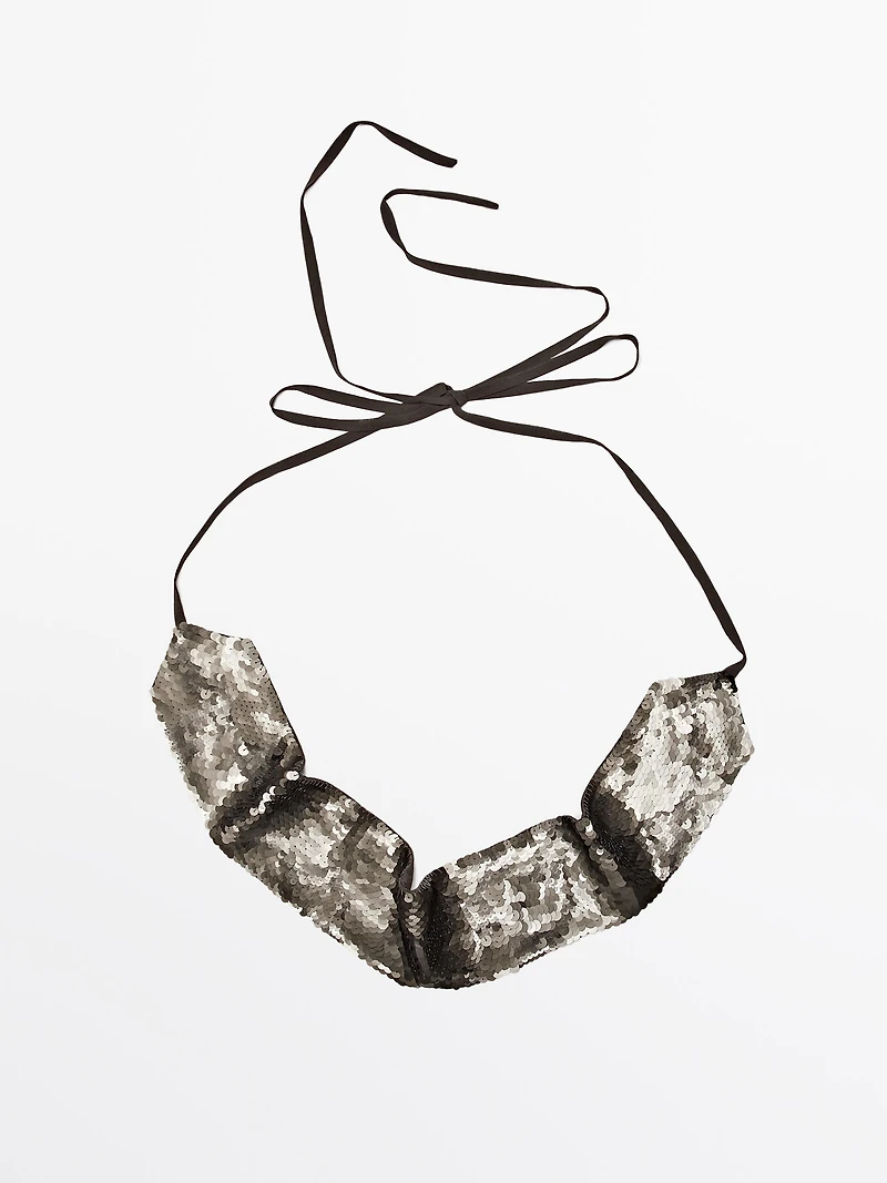 Ceinture large à paillettes