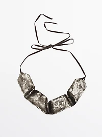 Ceinture large à paillettes