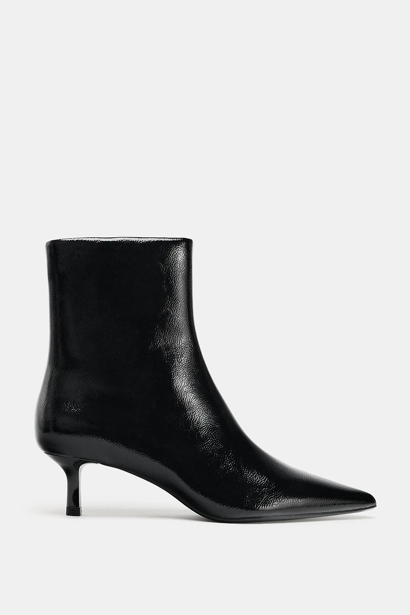 KITTEN HEEL ANKLE BOOTS