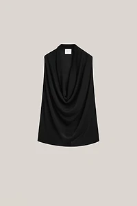 Silk blend top with cowl neckline - LIMITED EDITION