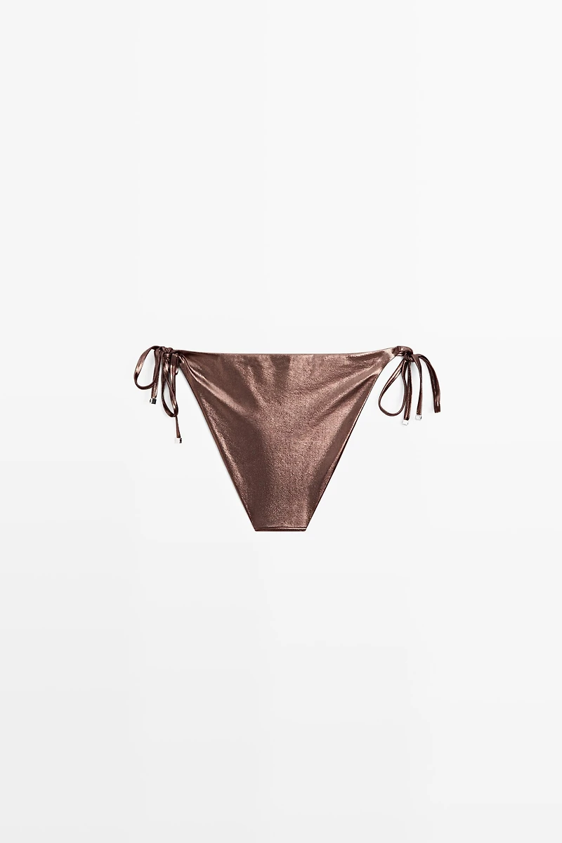 Ensemble bikini triangle métallisé