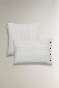 KIDS' CHECK COTTON PILLOWCASE