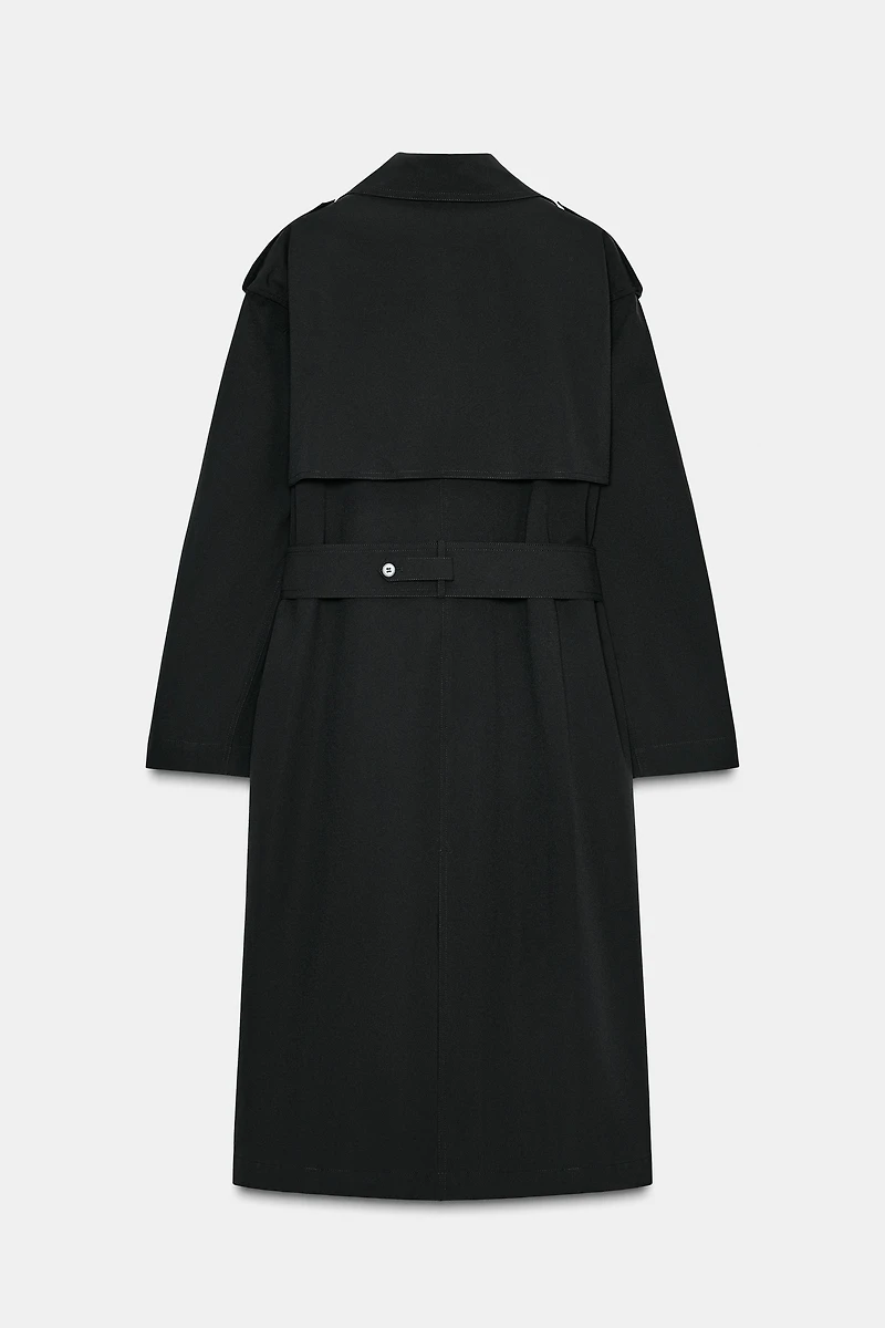 WINDPROOF WATER REPELLENT LONG BELTED TRENCH COAT