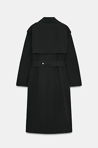 WINDPROOF WATER REPELLENT LONG BELTED TRENCH COAT
