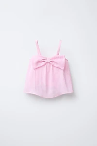 100% LINEN BOW TOP