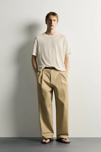RELAXED FIT 100% LINEN T-SHIRT
