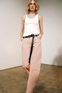 ZW COLLECTION MID-RISE BARREL PATCHWORK JEANS