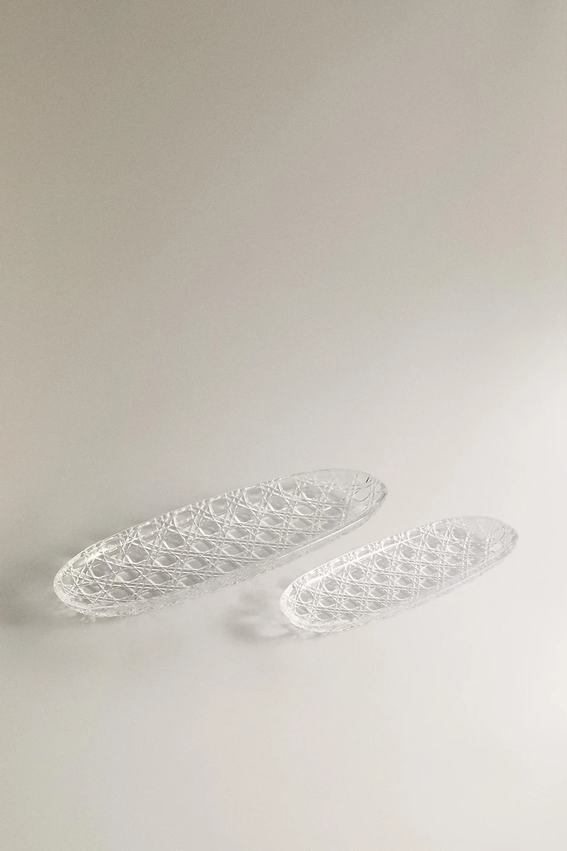 PLAT OVALE VERRE RELIEF