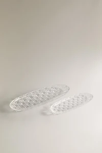 PLAT OVALE VERRE RELIEF