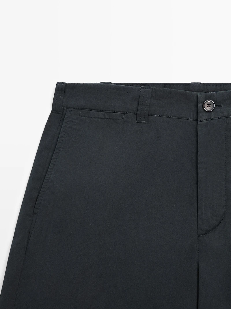 Cotton Bermuda shorts with waist detail