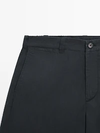 Cotton Bermuda shorts with waist detail