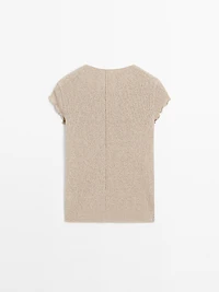 Knit T-shirt with wavy trim detail