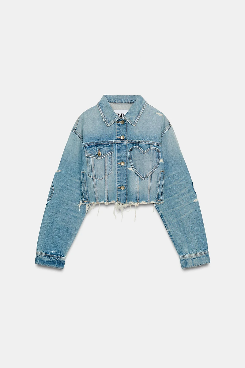 TRF DENIM JACKET WITH HEARTS