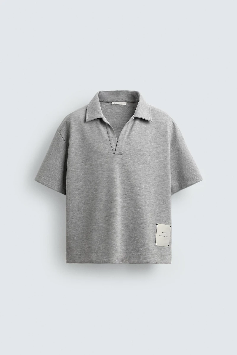 CROPPED FIT LABEL POLO SHIRT