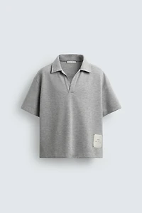 CROPPED FIT LABEL POLO SHIRT