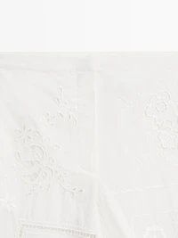 Embroidered patchwork trousers