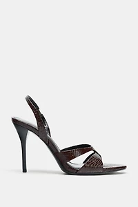 EMBOSSED HEEL SANDALS