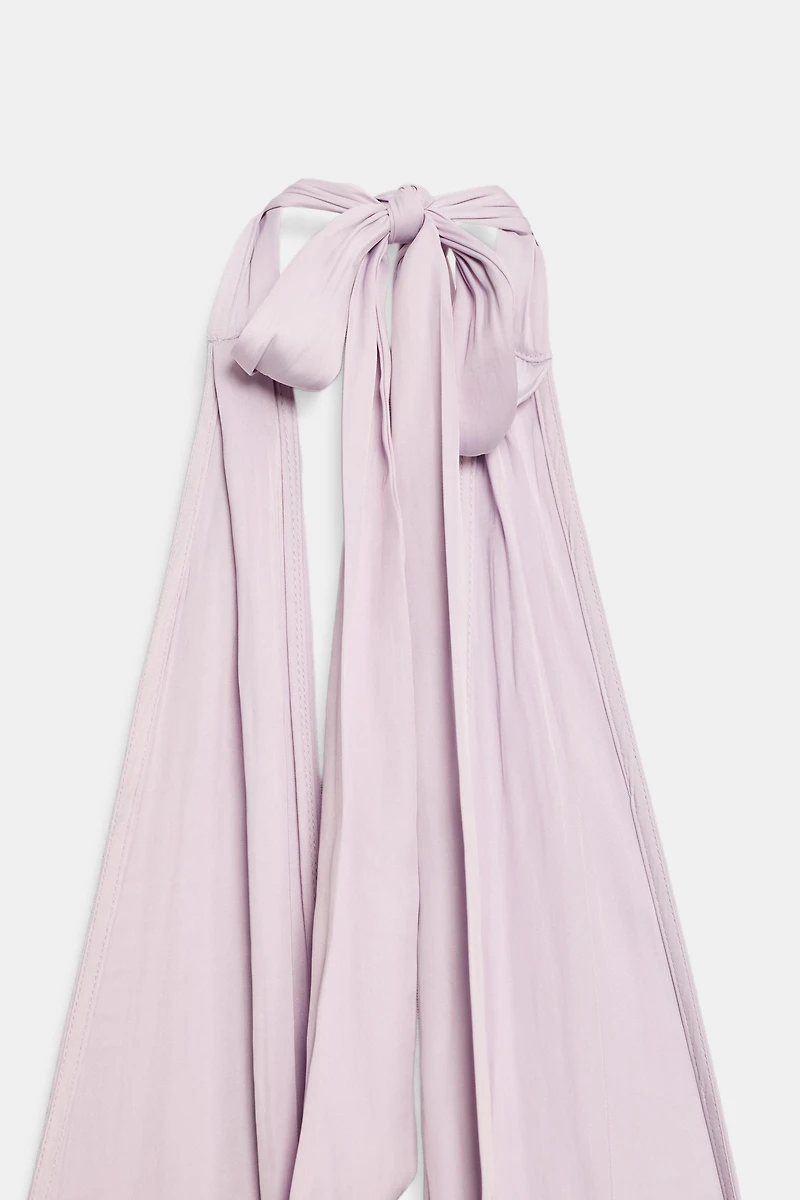 ROBE MIDI HALTER SATINÉE