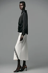 KNOTTED SATIN EFFECT SHIRT