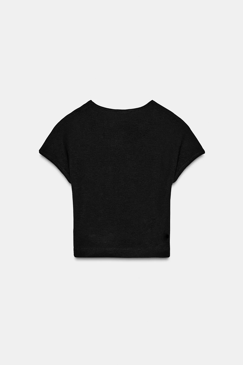 SHORT SLEEVE CROPPED T-SHIRT