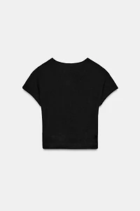 SHORT SLEEVE CROPPED T-SHIRT