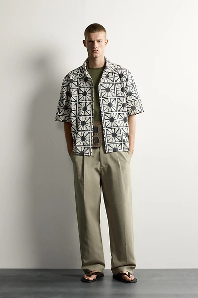 MOSAIC PRINT RELAXED FIT SHIRT