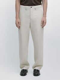 Pantalon léger à chevrons en lin