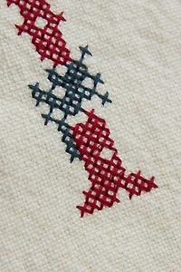 LETTER T EMBROIDERED LINEN CUSHION