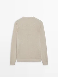 100% linen knit crew neck sweater