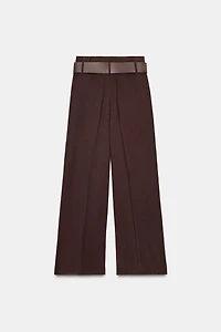 WIDE LEG BELTED PANTS