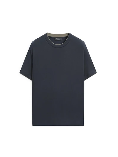 Contrast collar T-shirt, 100% cotton