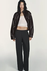 LOW-RISE PINSTRIPE PANTS